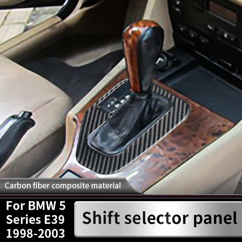 

For BMW 5Series E391998-2003 Vehicle model Rear-wheel drive shift lever panel modification with carbon fiber decorative stickers