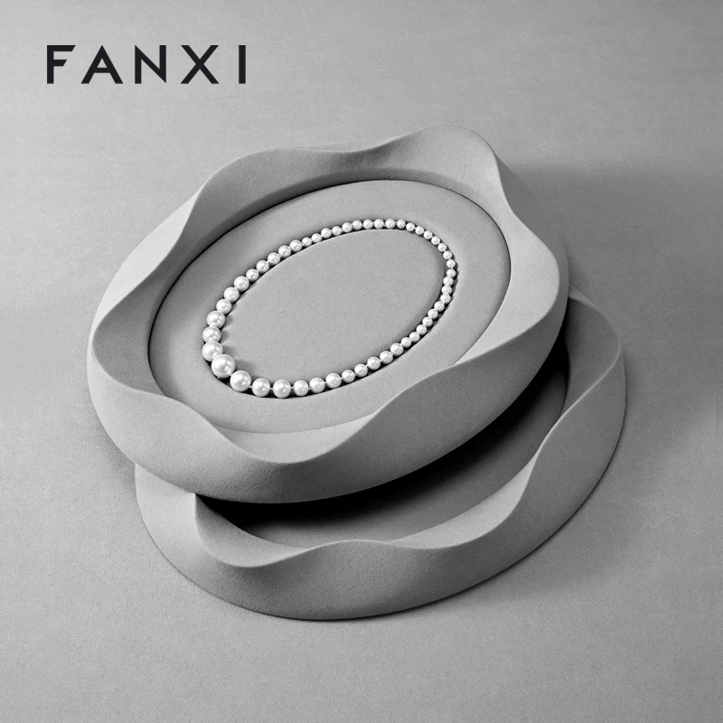 صينية مجوهرات اللؤلؤ، صينية عرض المجوهرات، حلقات من الألياف الدقيقة، القلائد، الأقراط، الأساور، دعائم العرض