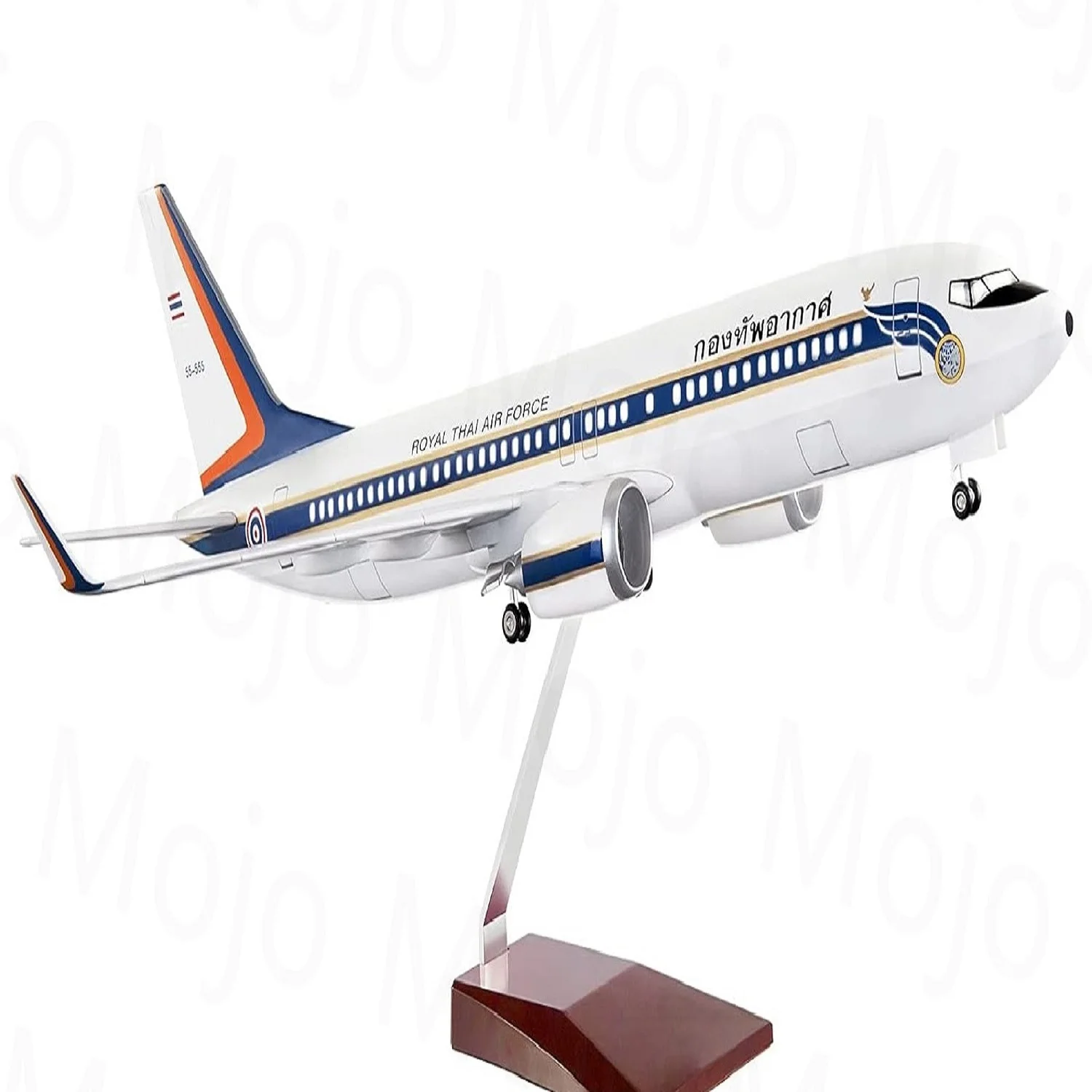 Imagem -06 - Modelo de Avião com Luz Led Avião da Força Aérea da Tailândia B737 Modelo Metálico Aviões Kits Display Avião Fundido Escala 1:130