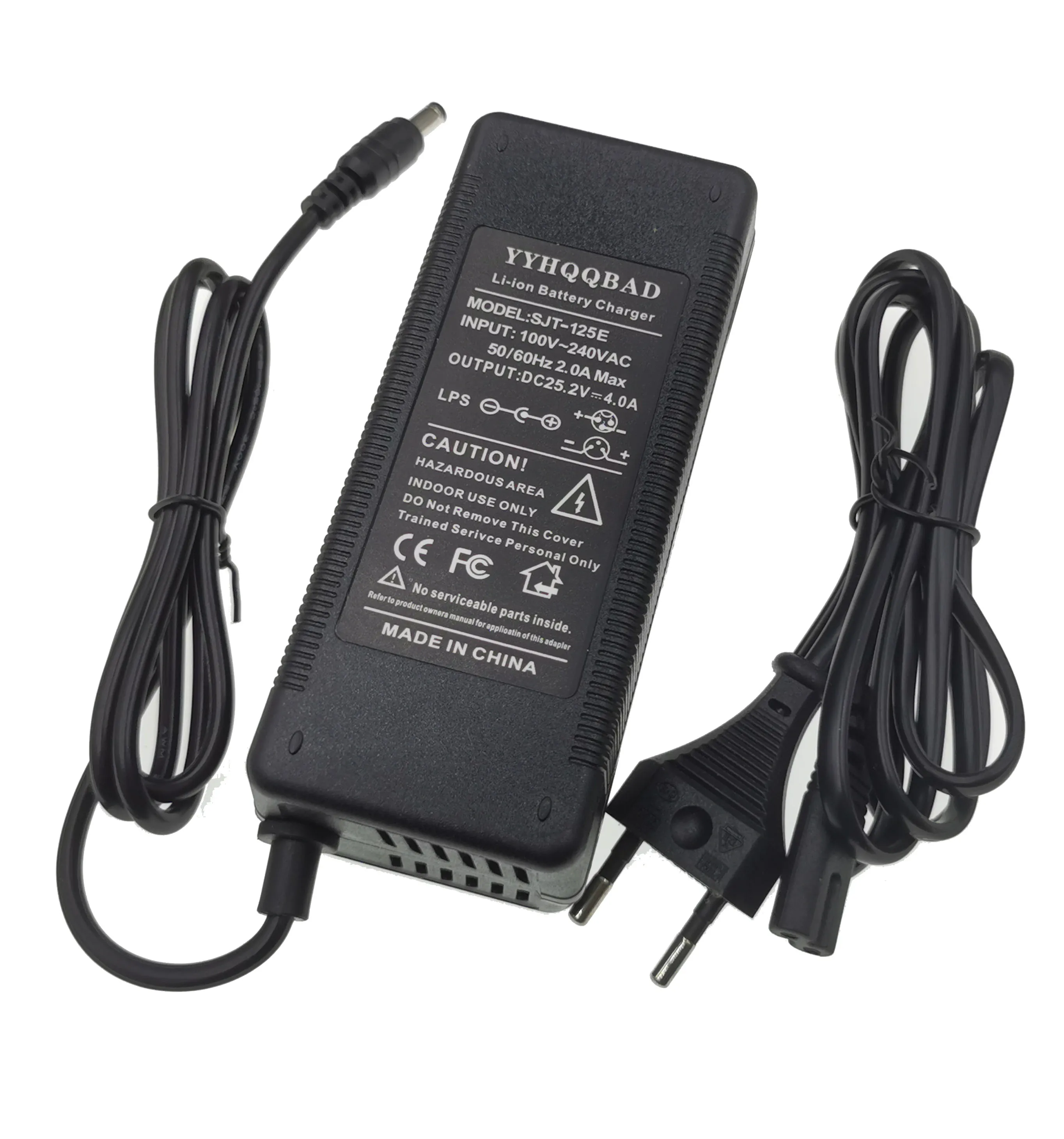 Pengisi daya baterai lithium li-ion ebike 25.2V 4A untuk paket baterai lithium li-ion Li-polymer 6 Seri 21.6V 22.2V 24V skuter