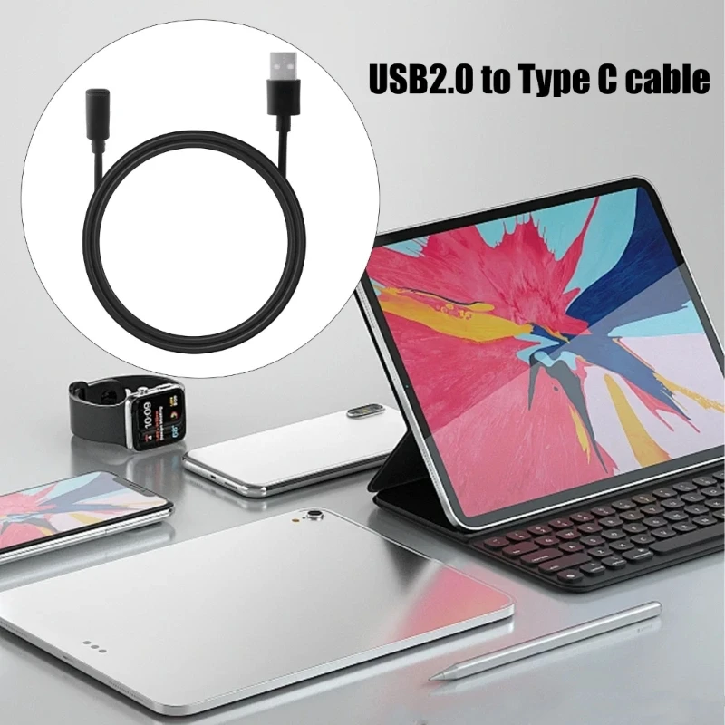 conversor USB 2.0 velocidade rápida macho para TypeC fêmea para carregamento linha dados