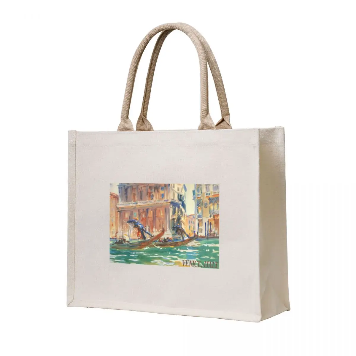 

View of Venice by John Singer Sargent Remixed Tote Bag tote bags aesthetic tote bag university Women's bag