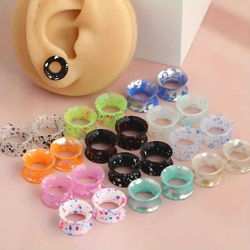 2-24pcs Silicone Ear Gauges Flexible Ear Tunnels Plugs Stretchers Expander Double Flared Flesh Ear Piercing Jewelry Size 3-25mm