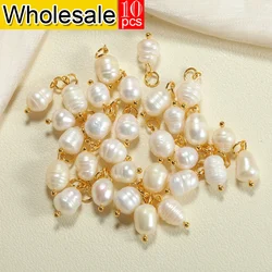 10PCS Pearl Charm Pendant DIY Accessories Applicable Necklace Bracelet Charms Jewelry Making Supplies  Bulk Items Wholesale