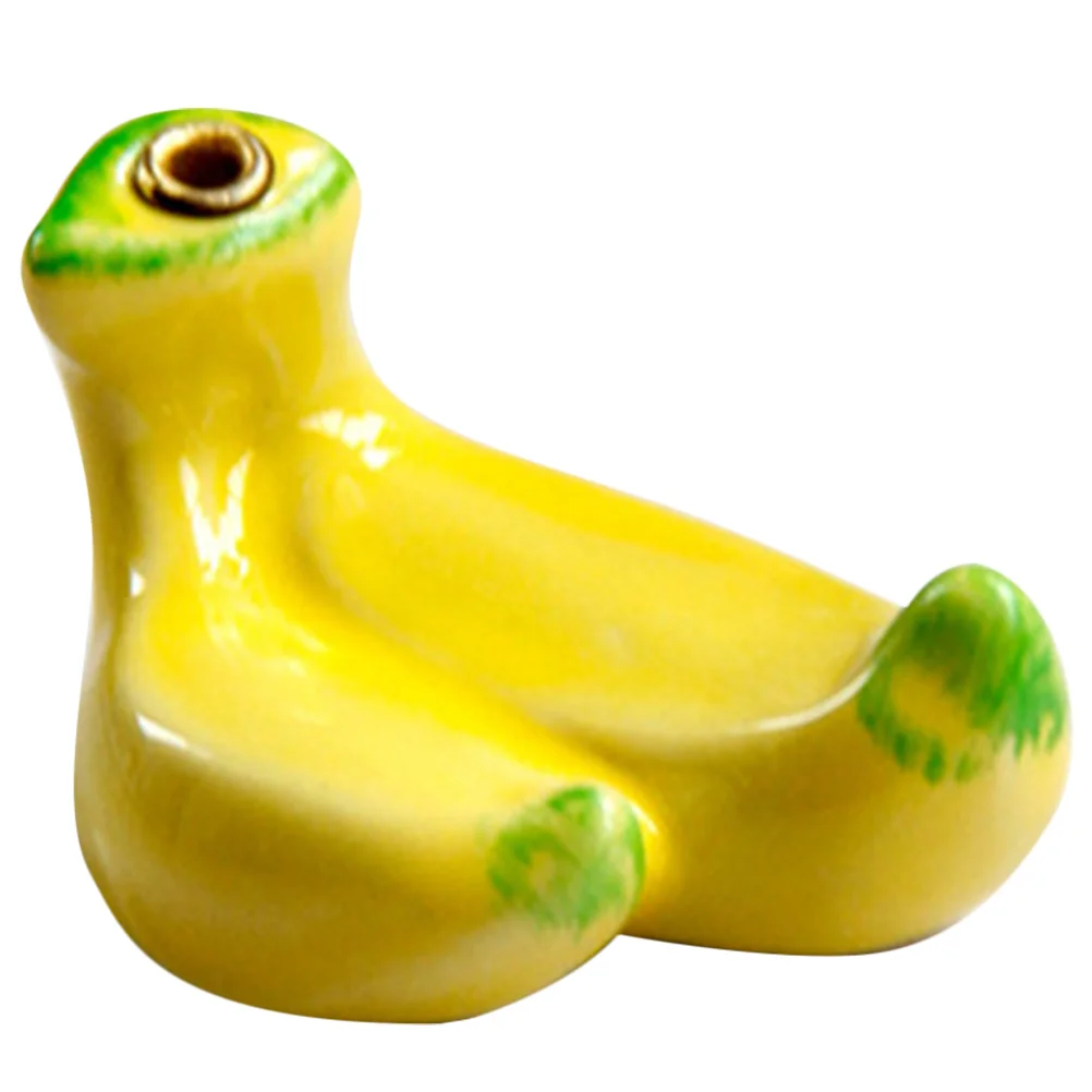 

Banana Shape Ceramic Incense Stick Holder Lightweight Portable Desktop Ornament Home Incense Burner Ceramic Banana Decor