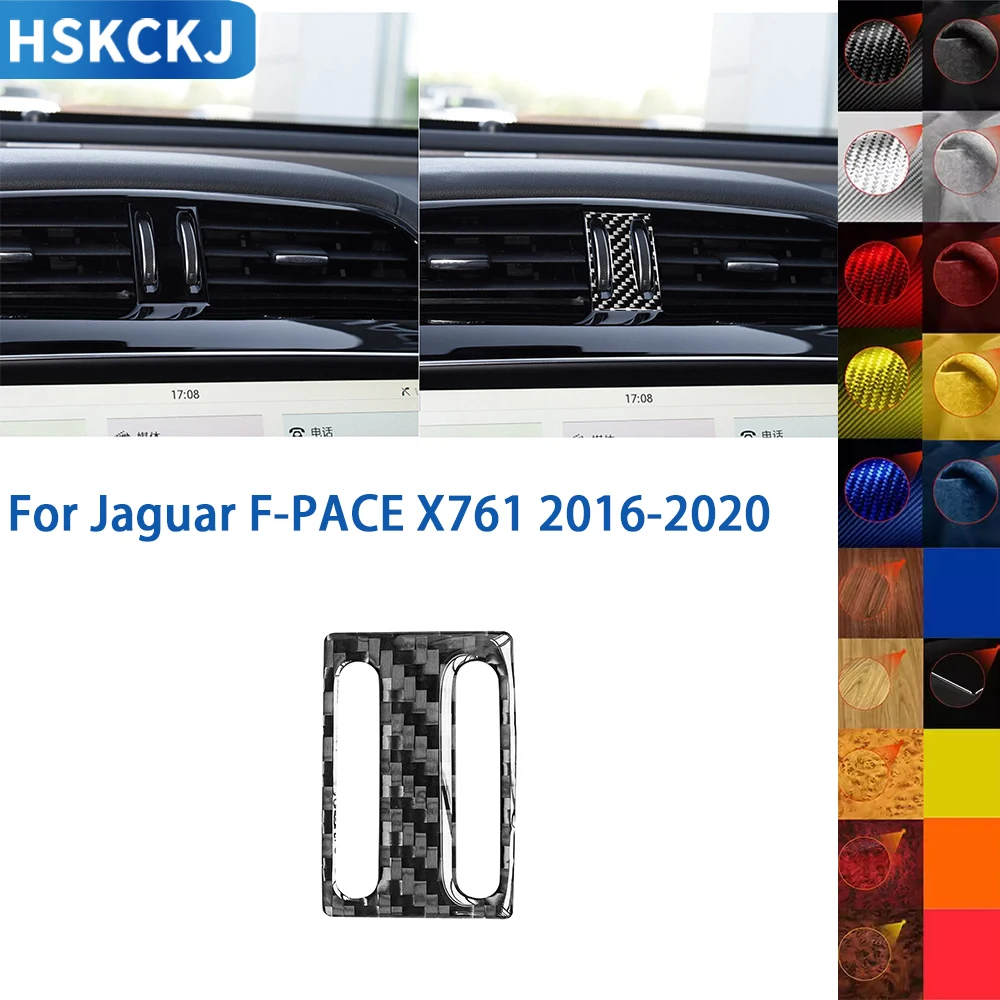

For Jaguar F-PACE 2016-2020 Carbon Fiber Center Console Air Vent Outlet Trim Frame Sticker Car Interior Accessories