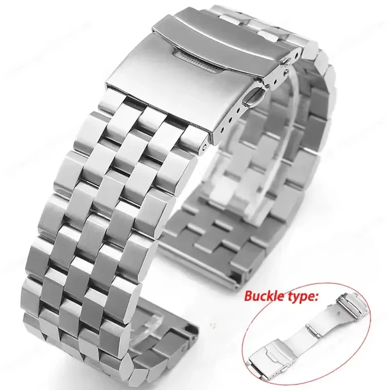 Massives Edelstahlband für Seiko SKX009 SKX007 SKX173 SKX175, flaches, gebogenes Endarmband, Ersatzarmband, 18 mm, 20 mm, 22 mm