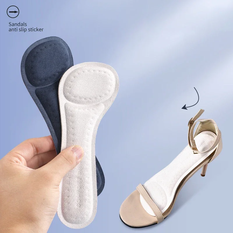 Self-adhesive Insoles for Women High-heeled Sandals Comfort Sweat-absorbent Shoe Sole Anti-Slip Memory Foam Seven-point Shoe Pad