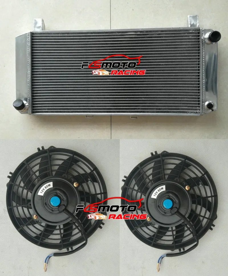 Aluminum Radiator+Fans For Lotus Esprit S3 Series 3 Type 912/910/910S 2.2 Turbo 1980-1987 1981 1982 1983 1984 1985 1986 MT