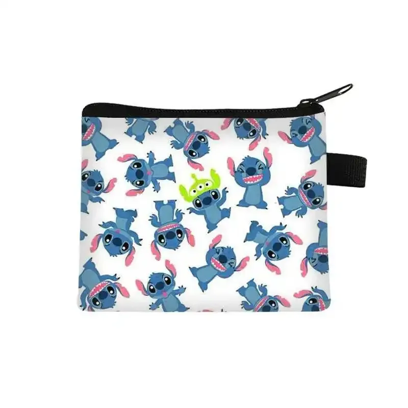 Disney-Porte-monnaie mignon Stitch, sac de rangement pour écouteurs, portefeuille imprimé Kawaii, accessoires d'anime, cadeau de fête pour enfant, style 41