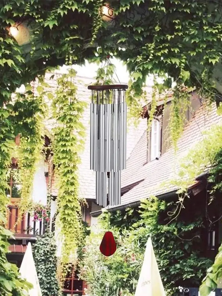 Carillons éoliens faits à la main en plein air, 27 Tubes, pas de Concert réglé pour des sons apaisants en profondeur, grand cloche à vent Design colibri pour Gar