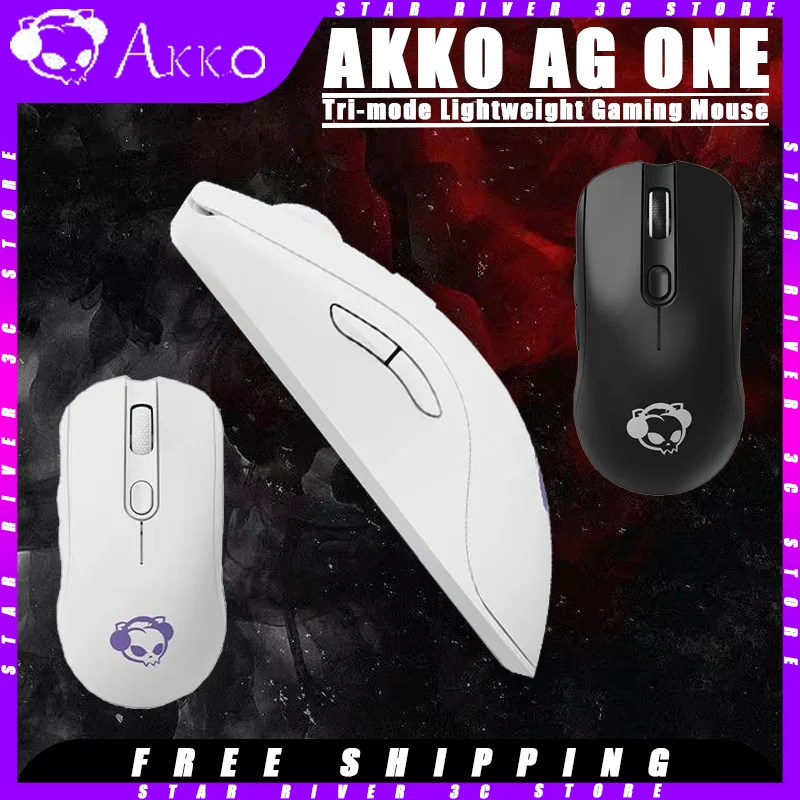 

AKKO AG ONE Gaming Mouse Tri-mode 8k Polling Rate Paw3395 Sensor Lightweight Customized Wirelsss Mouse Pc Gamer Accessories