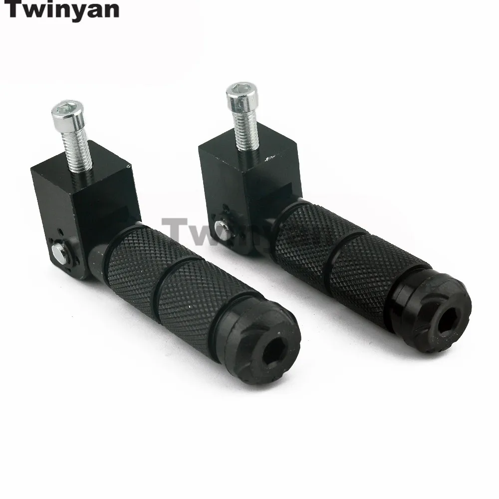 2 Pcs M8 Universal Motorcycle Motor Bike Folding Footrests Footpegs Foot Rests Pegs Rear Pedals Set CNC Aluminum Motorcycle Part