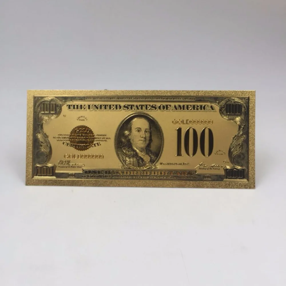 Oro 100 dollari oro nero USD 100 banconota colore argento colorato per collezione souvenir