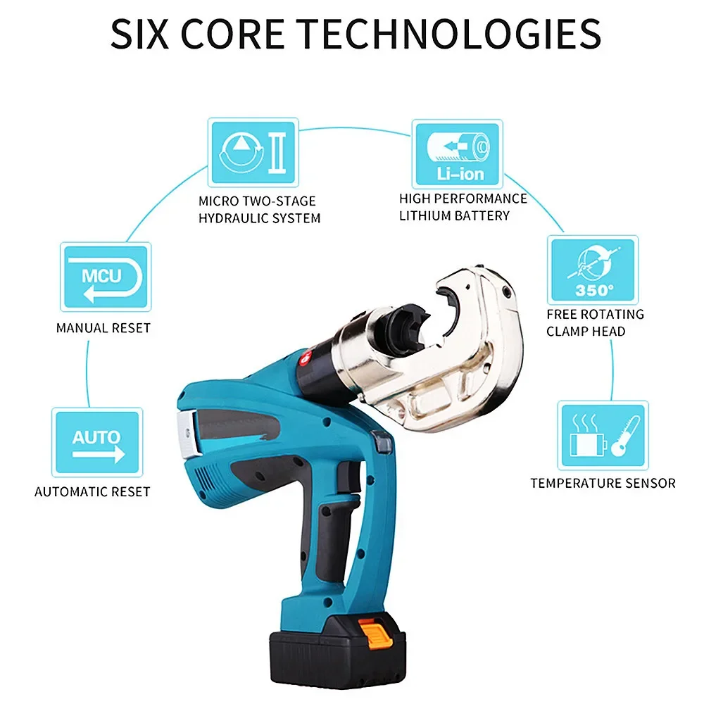 

BZ-400 Battery Powered Crimping Tools Electric Hydraulic Crimping Plier Rechargeable 16-400mm2 Electric Cable Crimping Shear