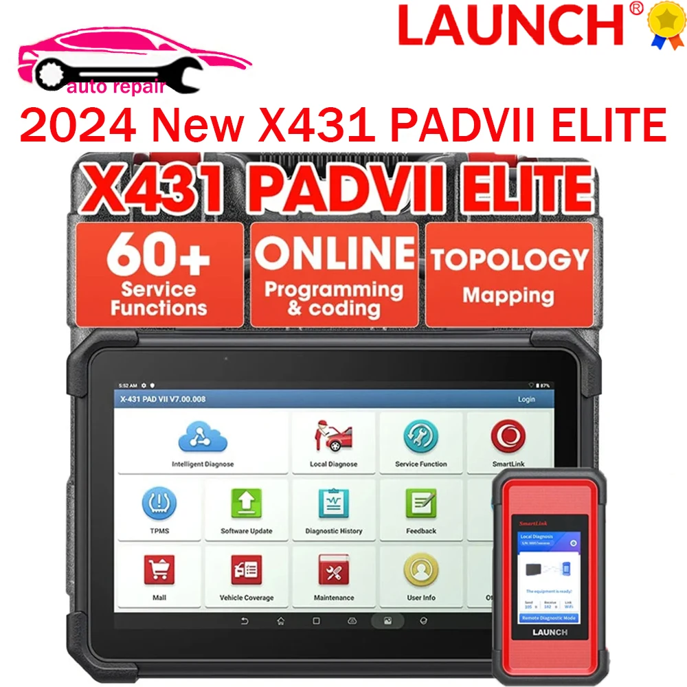 

X-431 LAUNCH PAD VII Elite PAD7 PADVII ECU Online Programming Car Diagnostic Tool J2534 Smartlink Automotive Scanner Diagnost