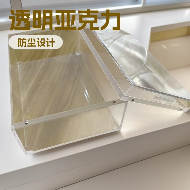 Acrylic cigar box Moisturizing and moisture-proof transparent cigar storage box with sealed lid Display collection box