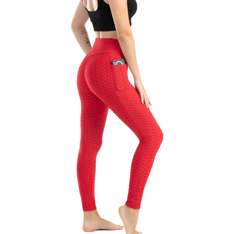 Women Pocket Bubble Fitness Leggings Image 42
