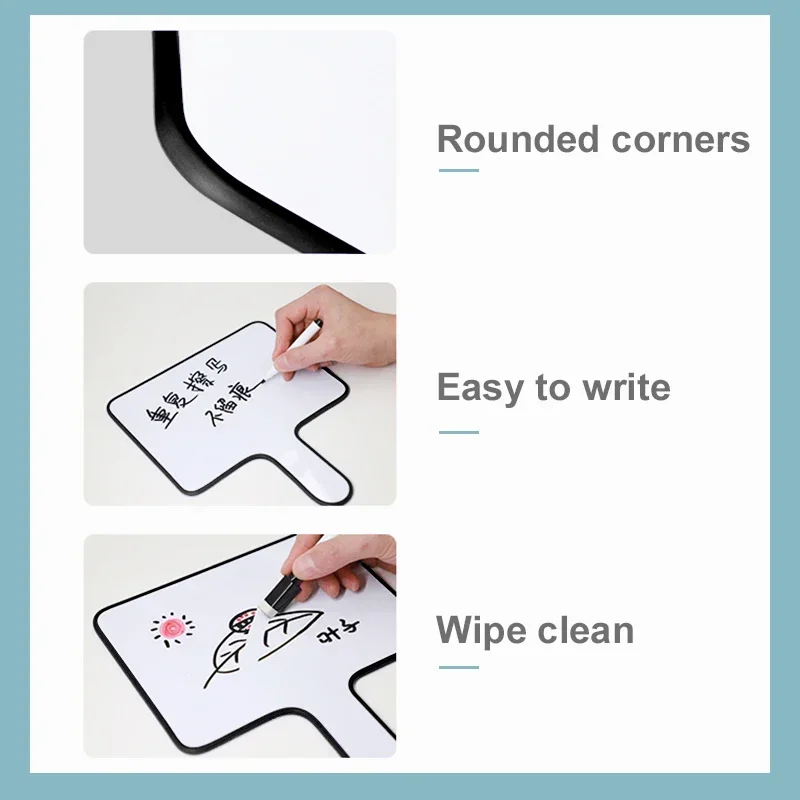 Dry Erase Answer Paddle Quick Response Handheld White Board with Handle Double-Sided Whiteboards 8\