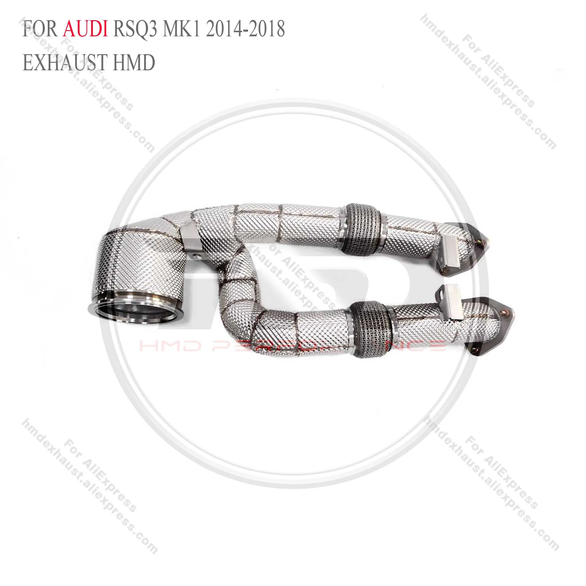 HMD Exhaust System High Flow Performance Downpipe for AUDI RSQ3 MK1 2014-2018 Version With Heat Shield Racing Pipe