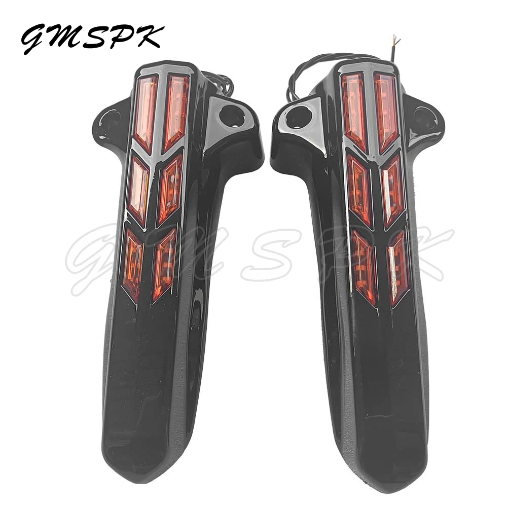 Mototcycle Front Lower Fork Leg Covers Slider LED Light Fit for Harley FLHR FLHTK FLHX Touring Electra Glide Road King 2014-2020