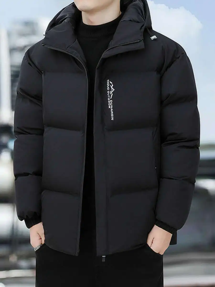 

Мужская утепленная повседневная куртка из хлопка на осень-зиму, деловой стиль, модная новинка, длинная молния, полиэстер