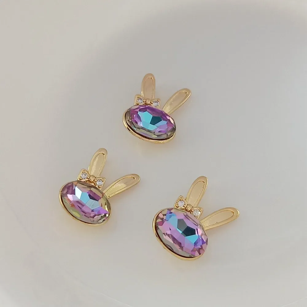 

14-каратное позолоченное и циркониевое инкрустированное австрийским овальным хрустальным кулоном в форме кролика, ювелирные изделия ручной работы своими руками