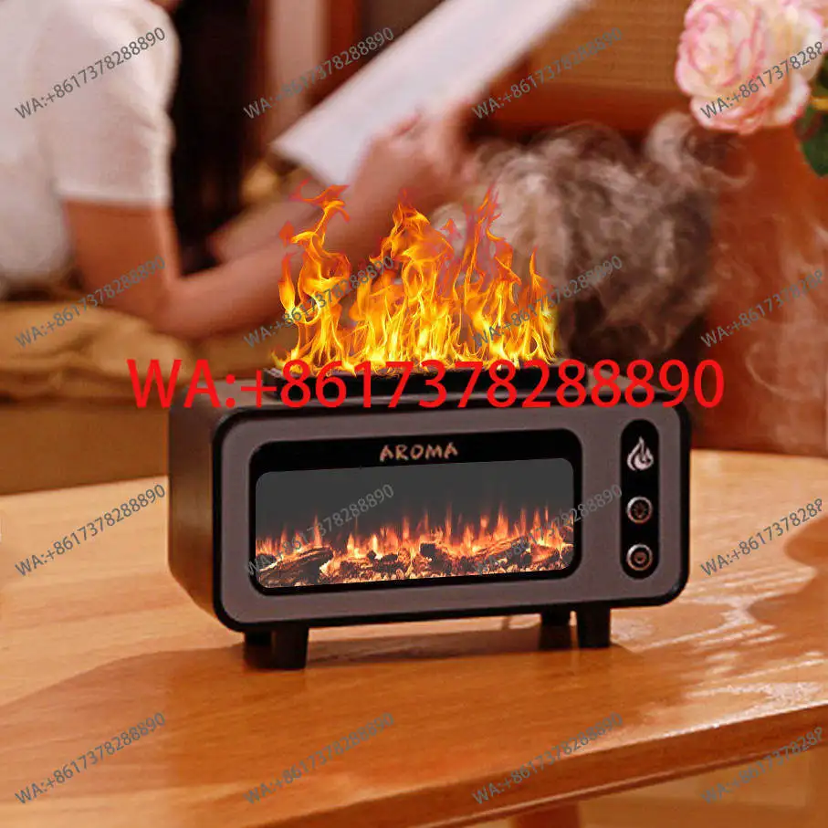 2026 Fireplace Aromatherapy Humidifier Creative Simulation Flame Aromatherapy Machine Desktop Home Silent Sprayer Atmosphere