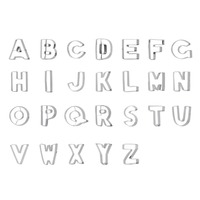 26pcs Stainless Steel Alphabet Cookie Cutters Set Hand Press Rustproof Letter Biscuit Stamps 3D DIY