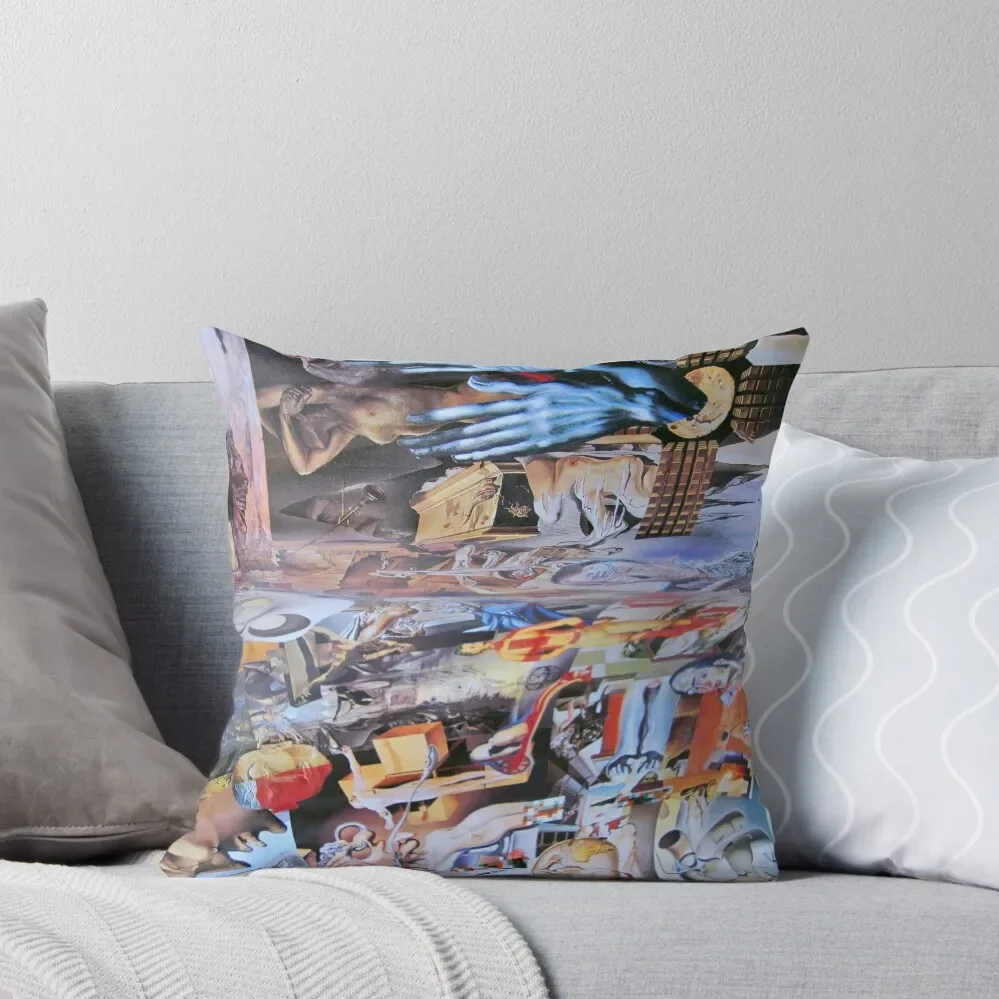 Dali Collage in the Guise of Resurrection. Throw Pillow Plaid Sofa Anime pillowcases for sofa cushions pillow