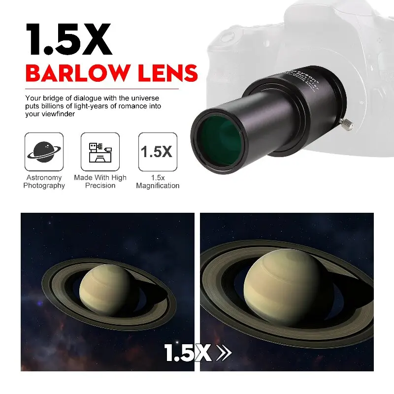 Datyson Full Metal Image Rectifier Built in 1.5X Barlow Multi Coated Roof Prism For 1.25 Inch Newtonian Telescope Eyepiece view 6