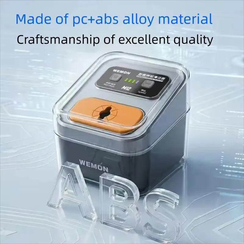 WEMON M12 Automatic Soldering Iron Cleaner Box Dual Brass Brush for Oxides Removing Quick Welding Tip Cleaning Machine