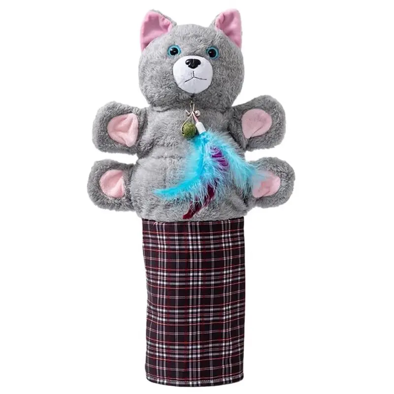 

【РАЖДЕСТВА】Интерактивная игрушка-кукла для кошек - в комплекте перьевая игрушка-дразнилка, утолщенная устойчивая к укусам тренировочная перчатка для безопасных игр