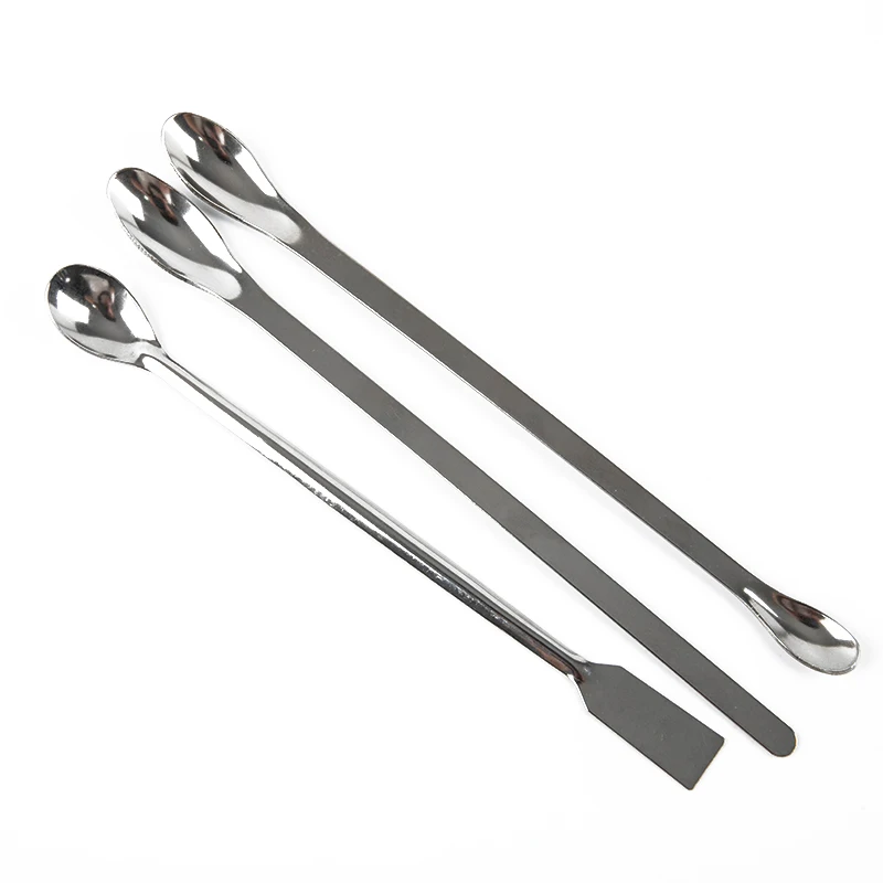 Hot sale 12PCS Stainless Steel Lab Spoon Spatula/Laboratory Sampling Spoon Mixing Micro Spatula Scoop