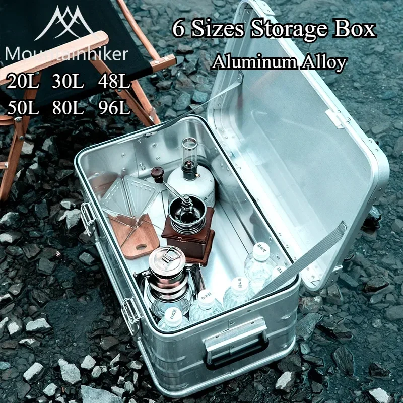 

New 30-80L Camping Picnic Travel Aluminum Alloy Large Capacity Box Accessories Storage Bag Hiking Accessories Outdoor Storage