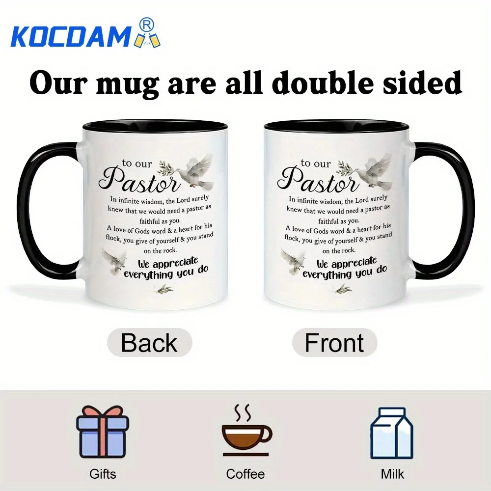 Pastor Appreciation Ceramic Mug We Appreciate everything you do Perfect Gift for Men & Women Pastor White with Inspirational Des