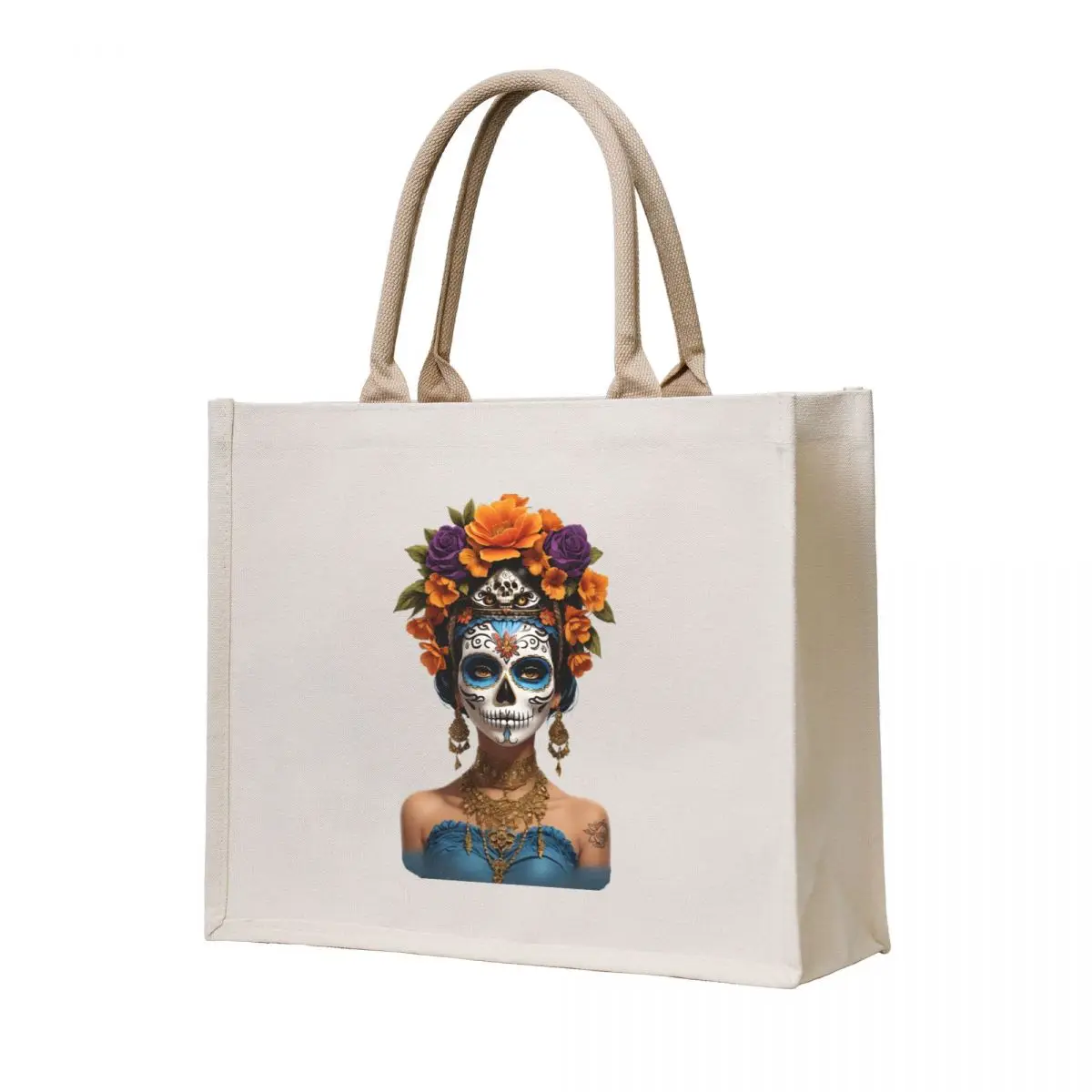 

Catrina's Bouquet: Floral Skull Art Tote Bag bags woman 2025 Women's bag bag for beach