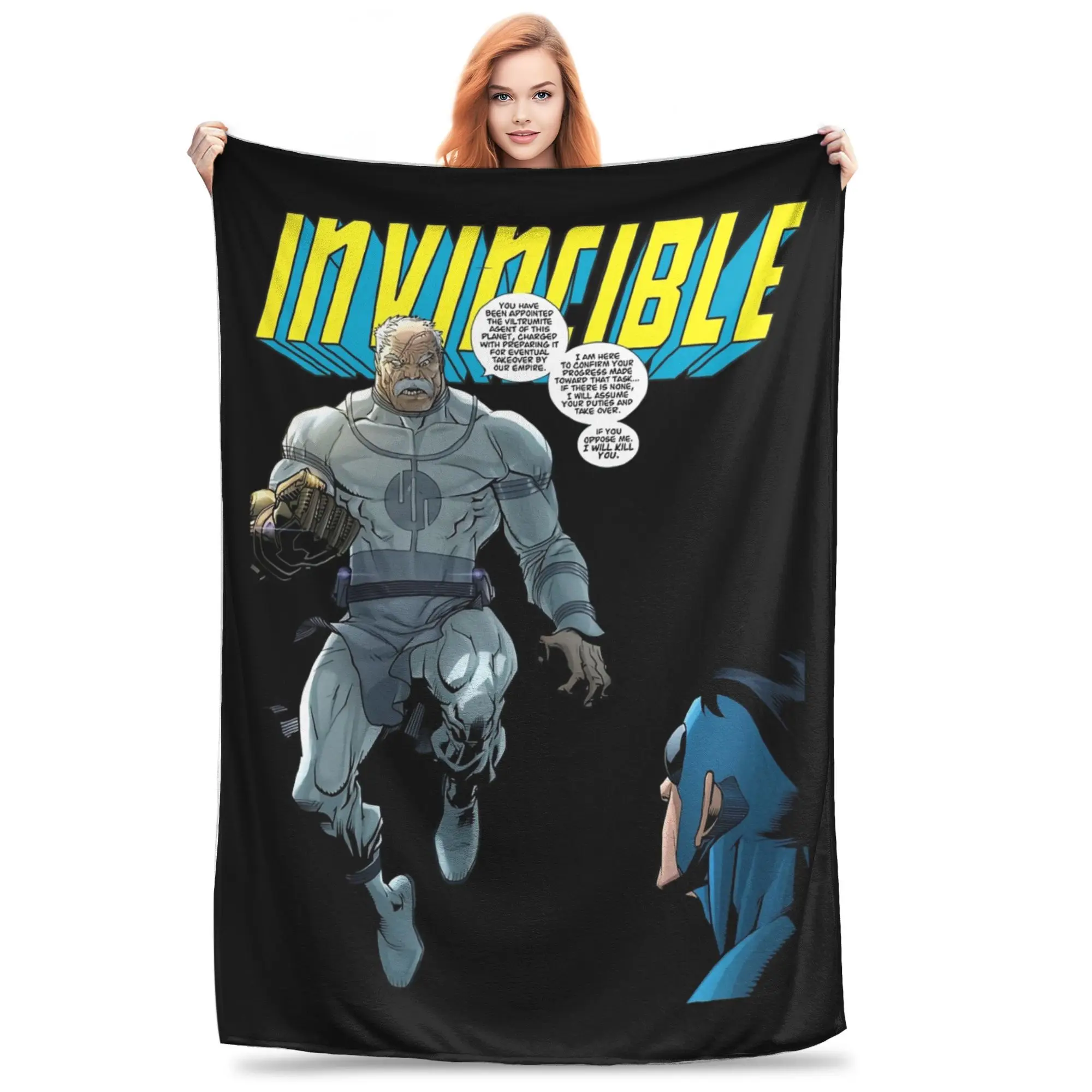 Conquest Vs Invincible Blanket Fleece Spring Autumn  Breathable Lightweight Thin Throw Blanket for Sofa Couch Bedspread