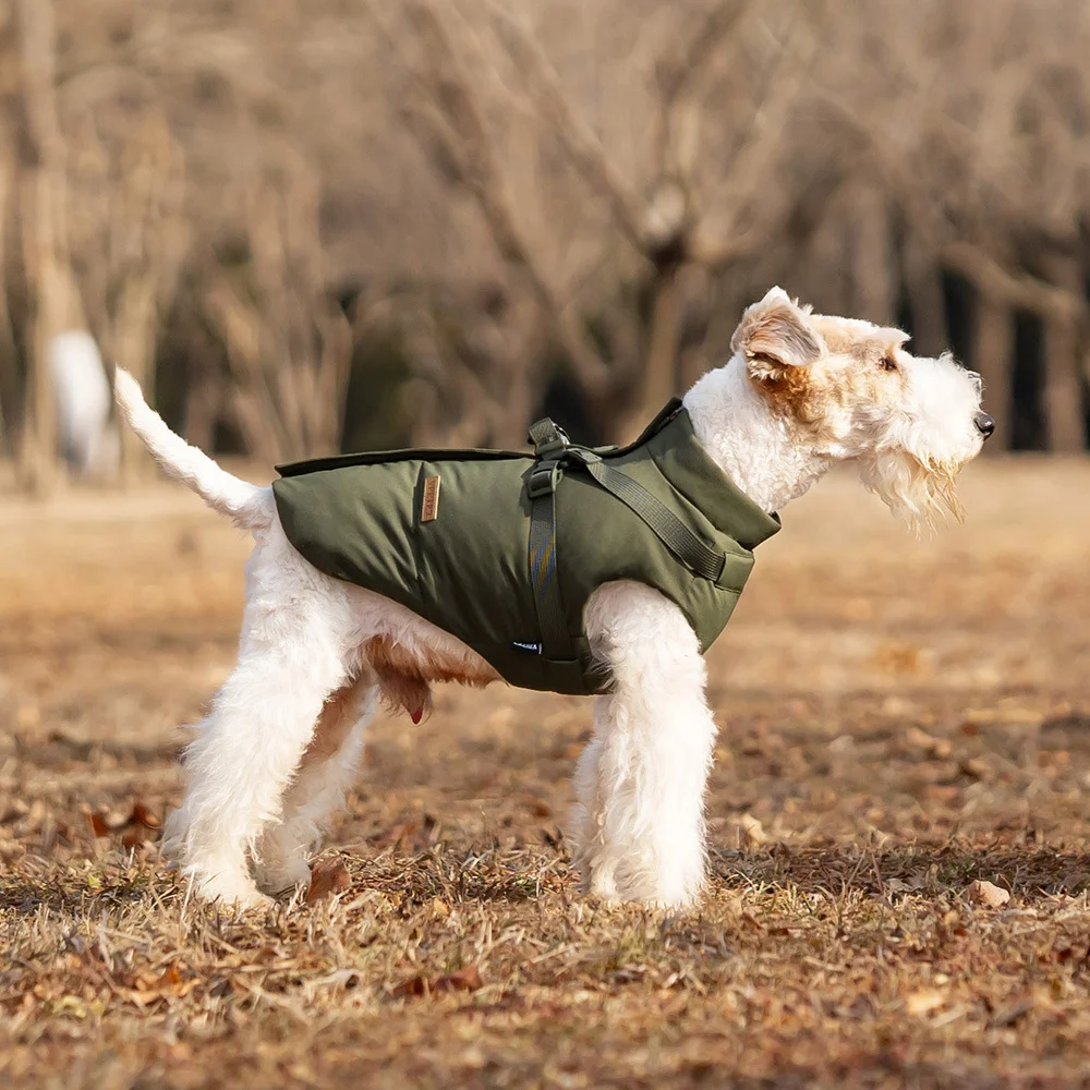 Dog Fall/Winter Cozy Jacket with Front and Back Design, Leash-Attached, Water-Resistant, Warm Outdoor Layering Coat for Pets