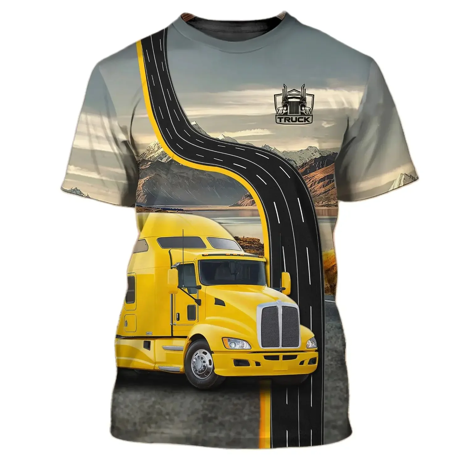 

Tough Guy Wind Truck 3D Printed Plus-size Men's and Women's T-shirt Van Driver's Work Clothes Sports Quick Drying Breathable