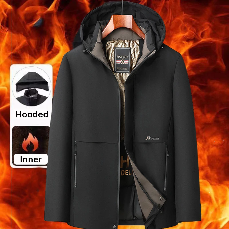 

Thicken Thermal Hooded Parkas Men's Winter Jacket Padded Inner Windbreak Winter Jackets for Men's Winter Coats Outerwear Skiing