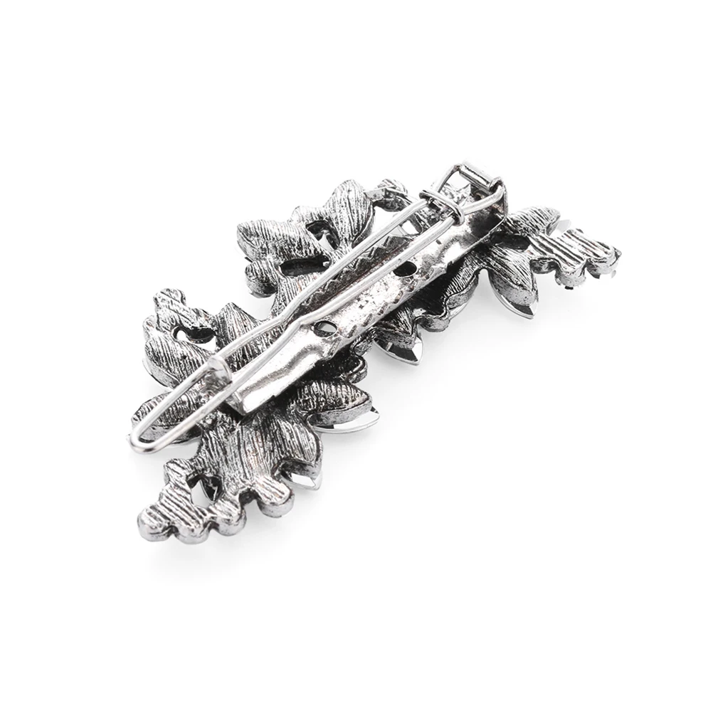 

3 PCS Vintage Hairpin Snap Clips Decorative Elegant Accessories Victorian Glitter with Rhinestones Barrette Flower Barrettes