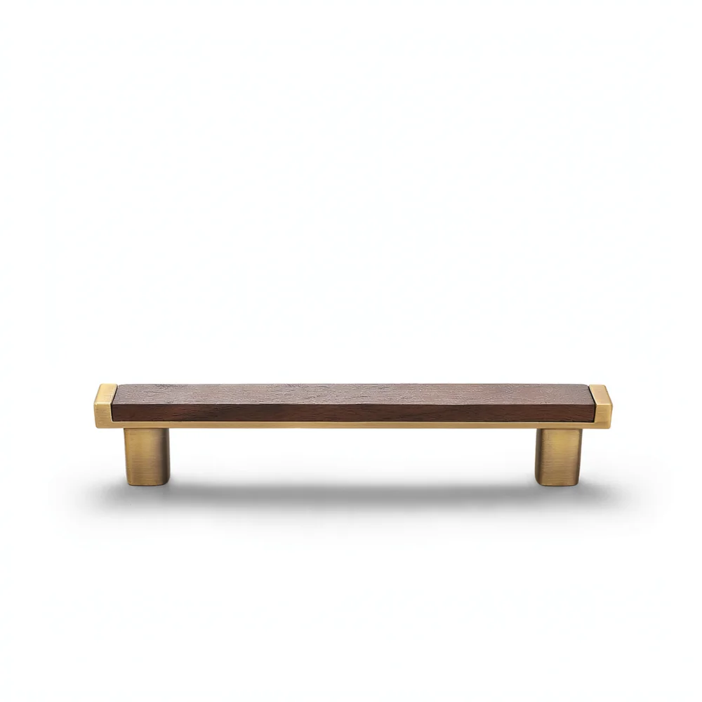 Premium Black Walnut Cabinet Handle Solid Wood Door Pull Vintage Style Furniture Knob Drawer Hardware Dresser Pulls
