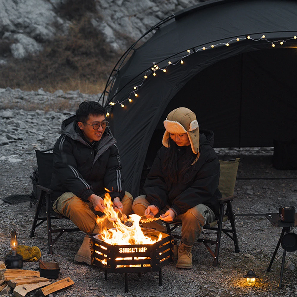 キャンプ用薪火鉢炭素鋼製取り外し可能な加熱炉ポータブルBBQ - Outdoor Camping Fire Pit のレビューと価格