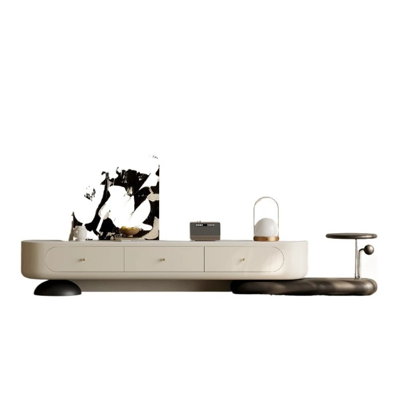 

Telescopic TV Cabinet Living Room Household Cream Wind Advanced TV Cabinet