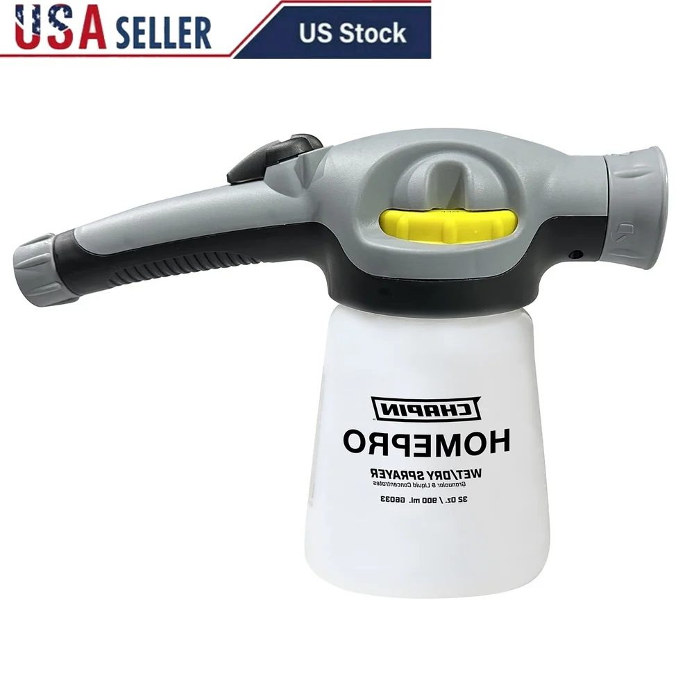 

32oz Hose-End Sprayer Lawn Garden Fertilizer Weeds Insect Control Adjustable Nozzle Chemical Resistant Easy Dial Mixing