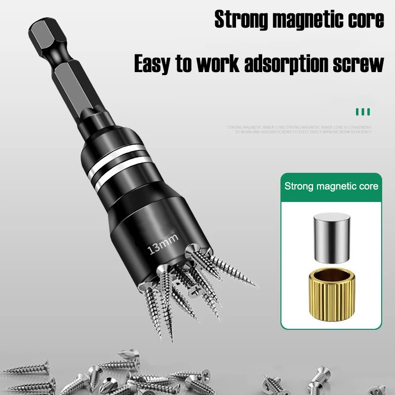 CR-V Stahl Magnetische Mutter Schraubendreher Buchse Bits Für Bohrmaschinen Hex Schaft Fahrer/Adapter Steckschlüssel Werkzeug Teile Zubehör – Detail 2