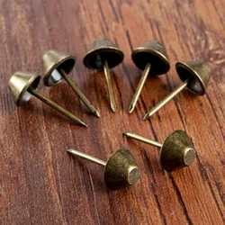 50Pcs Antique Bronze 11*17mm Flat Upholstery Nails Jewelry Box Wine Case Furniture Sofa Wood Door Decorative Tacks Stud Pushpins