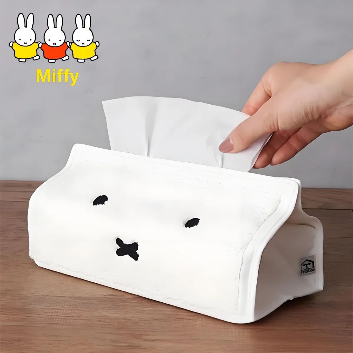 Kawaii Anime Miffy Rabbit Tissue Box Cute Cartoon Living Room Desktop Tissue Box Can Be Hung on Car Tissue Bags Gift for Girls