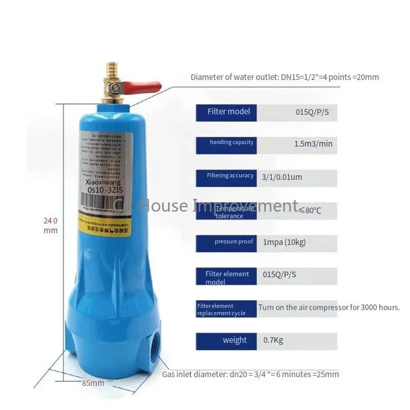 3/4 "فاصل الماء الزيتي عالي الجودة 015 Q P S C ملحقات ضاغط الهواء مجفف مرشح دقيق الهواء المضغوط #4